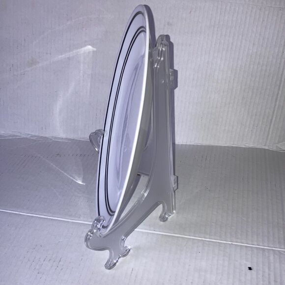 CORELLE Classic Cafe Black Stripe on White Dinner Plate 10.25 inch Diameter - Picture 3 of 7